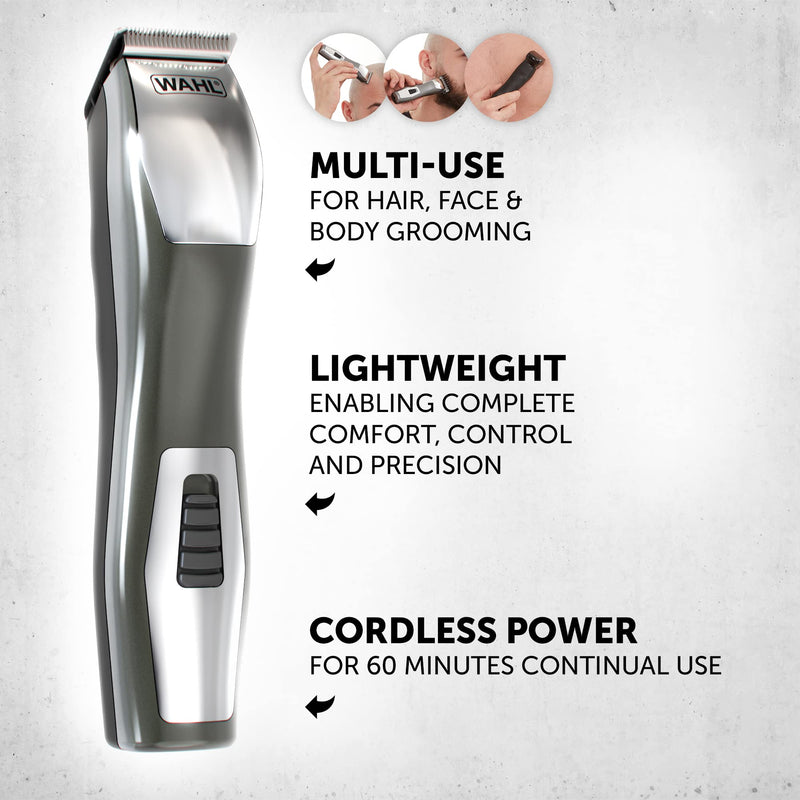 [Australia] - Wahl Chromium 11-in-1 Multigroomer, Beard Trimmer for Men, Nose Hair Trimmer, Stubble Trimmer, Body Trimmers for Men, Male Grooming Set, Rechargeable Trimmer Multi Groomer 