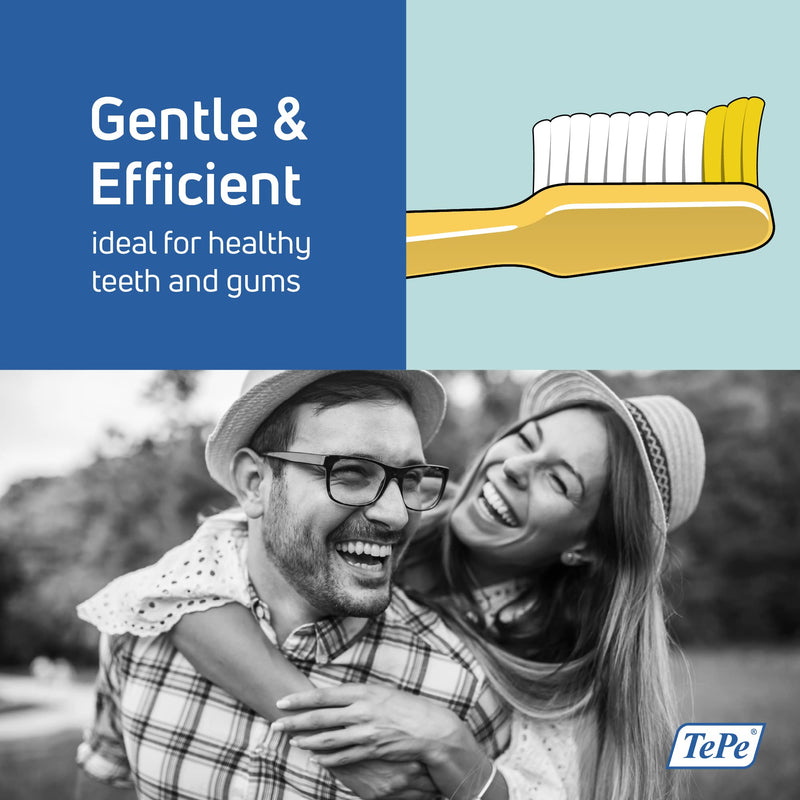 [Australia] - TEPE Nova Medium Toothbrush for simple and easy access to the back teeth / 1 x Nova Medium brush Yellow 1 Count (Pack of 1) 