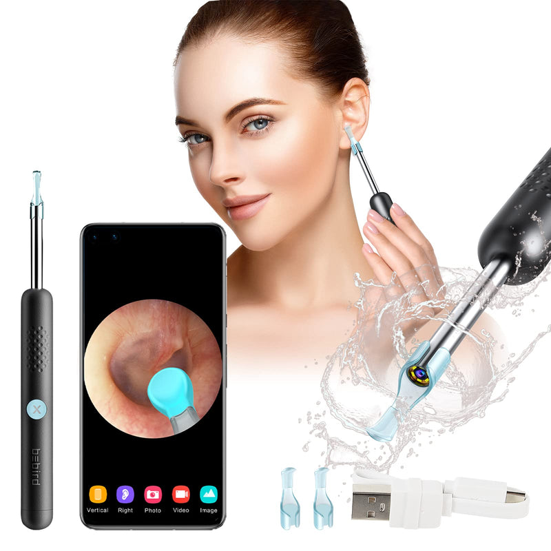 [Australia] - Ear Wax Removal Tool Ear Cleaner Upgrade Camera with 1080P FHD/ 6 LED Lights,Wireless Ear Otoscope for iPhone/IPad/Android Phone,Bebird Premium Ear Cleaner Kits R1 for Kids, Adults & Pets,Black 