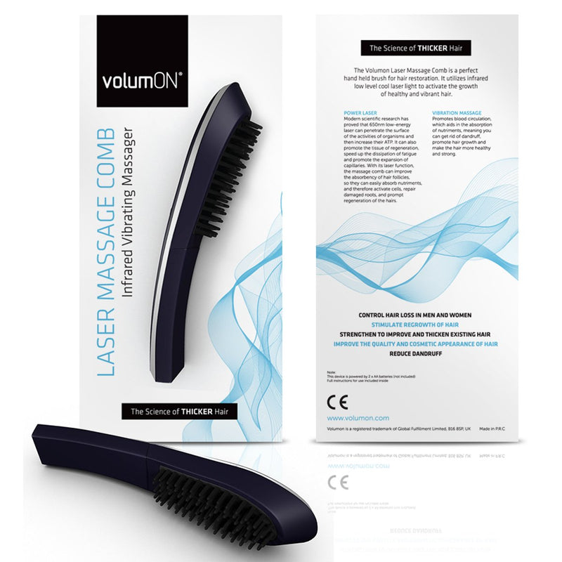[Australia] - Volumon Electric Laser Massage Comb For Hair Growth Regrowth Hair Thickening & Strengthening With Massager & Infrared & Digital LCD Screen- Daily Home Use 