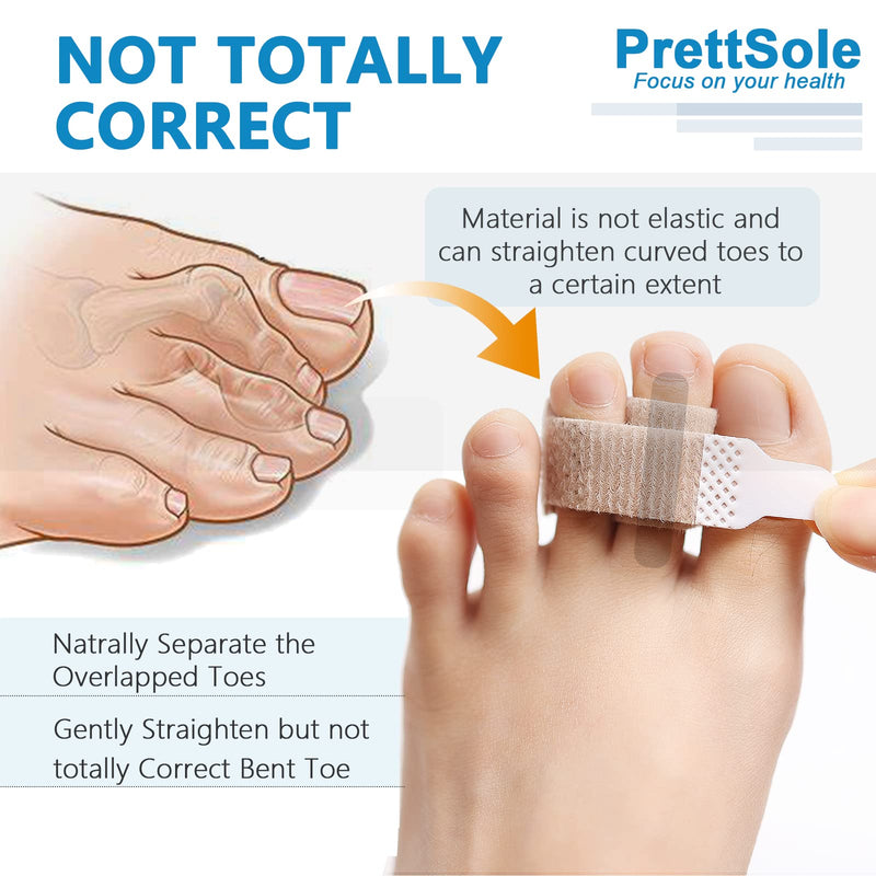 [Australia] - PrettSole 8 Pieces Toe Splints, Broken Toe Wraps, Hammer Toe Support Brace for Men, Women - Broken Toe, Crooked Toes, Overlapping Toes Cushion and Protect - Temporary Toe Straighteners Beige 