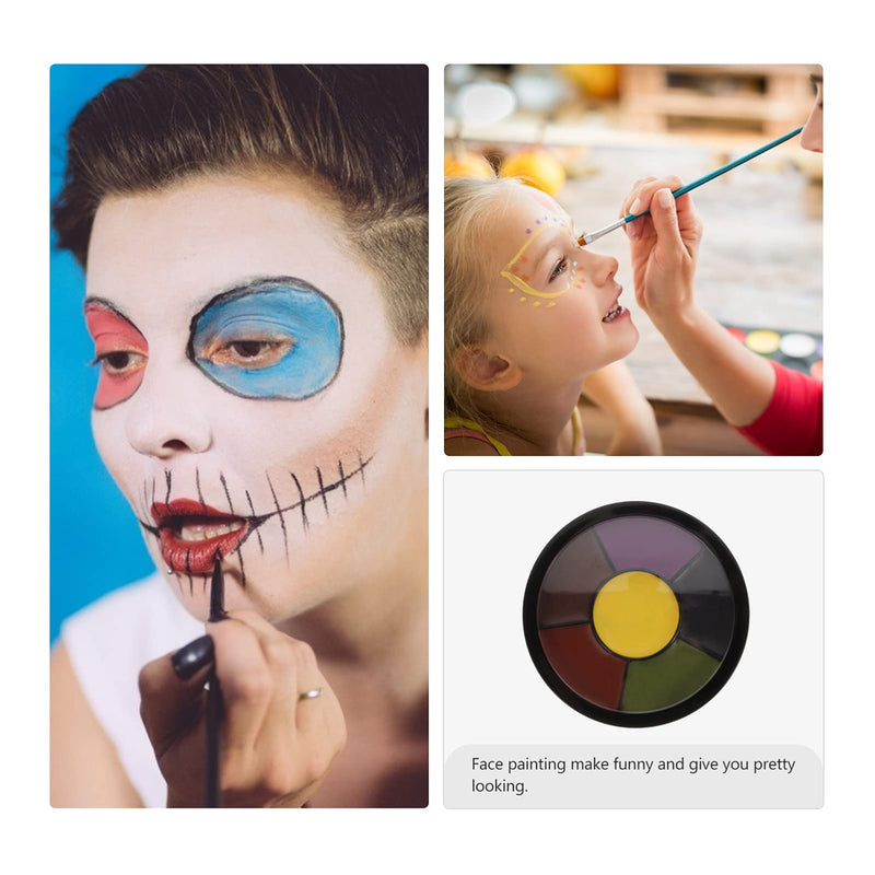 [Australia] - Uonlytech Face Paint Kit, Halloween 6 Color Bruise Wheel Makeup Pigment Face Body Paint Professional Paint Palette Kit for Adults Kids Halloween Party 