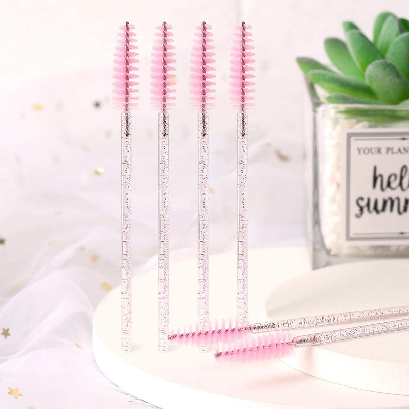 [Australia] - Tbestmax 200 Disposable Eyelash Brush Mascara Wands Spoolies for Eye Lashes Extension Eyebrow and Makeup Pink 