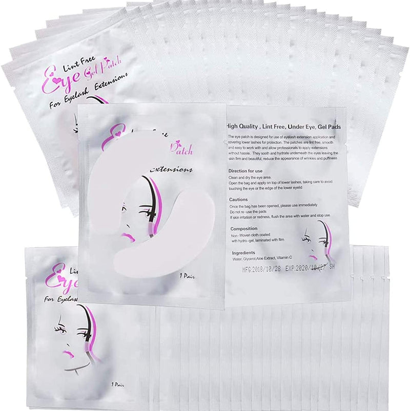 [Australia] - Sunallwell Under Eye Gel Pads 50 Pairs Under Eye Patches Isolation Eyelash Extension Pads Lint Free Beauty Mask Tool Makeup for Pro Salon and Individual（Premium Quality） Eyelash Extension Eye Gel Pads 