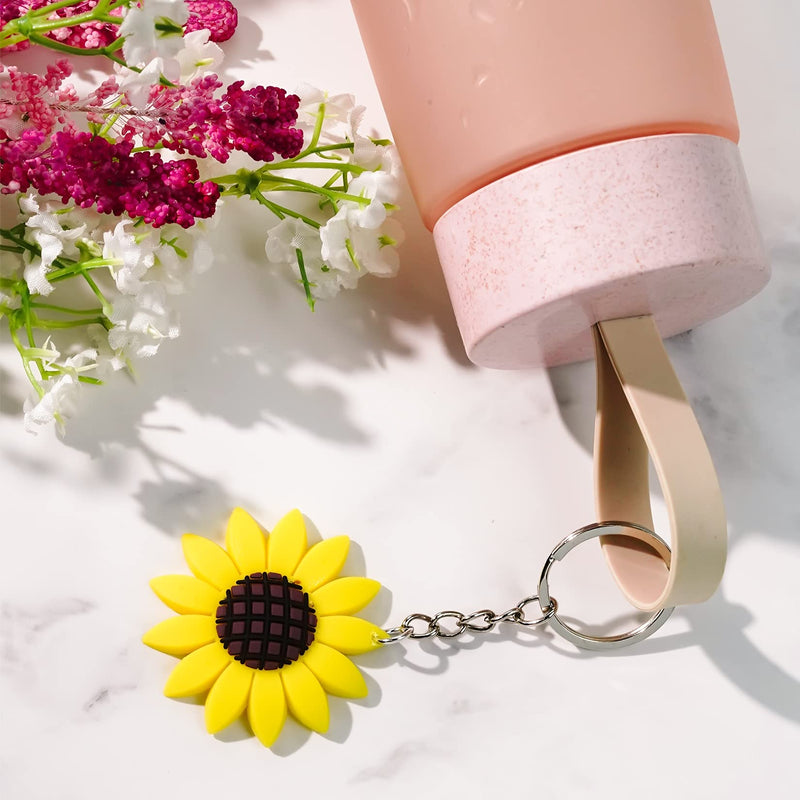 [Australia] - 20 Pieces Sunflower Keychains Pendants Backpack Hanging Accessories Key Ring for Summer Birthday Party Supplies Theme Party Favors Pendant 