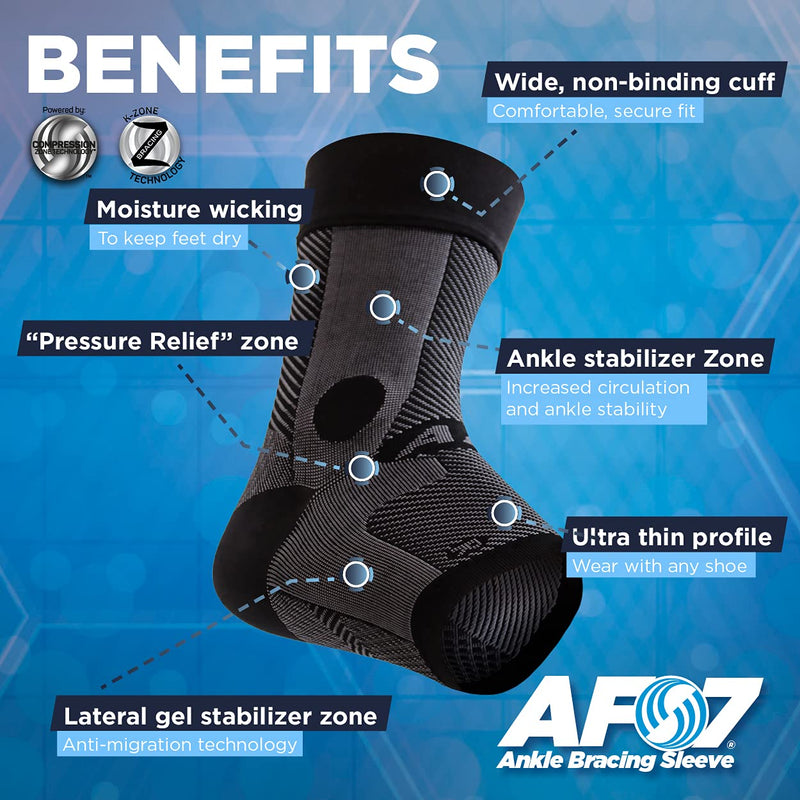 [Australia] - Compression Ankle Brace, by OrthoSleeve AF7 for inversion sprains, weak ankles, instability and Achilles tendonitis (Small, Tan, Right Foot) Small Tan Right Foot 