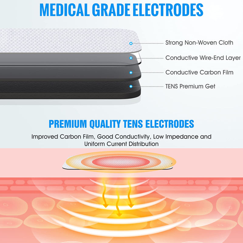 [Australia] - 10 Pieces Large Electrodes Replacement Pads for TENS Unit Pads for TENS Massager 