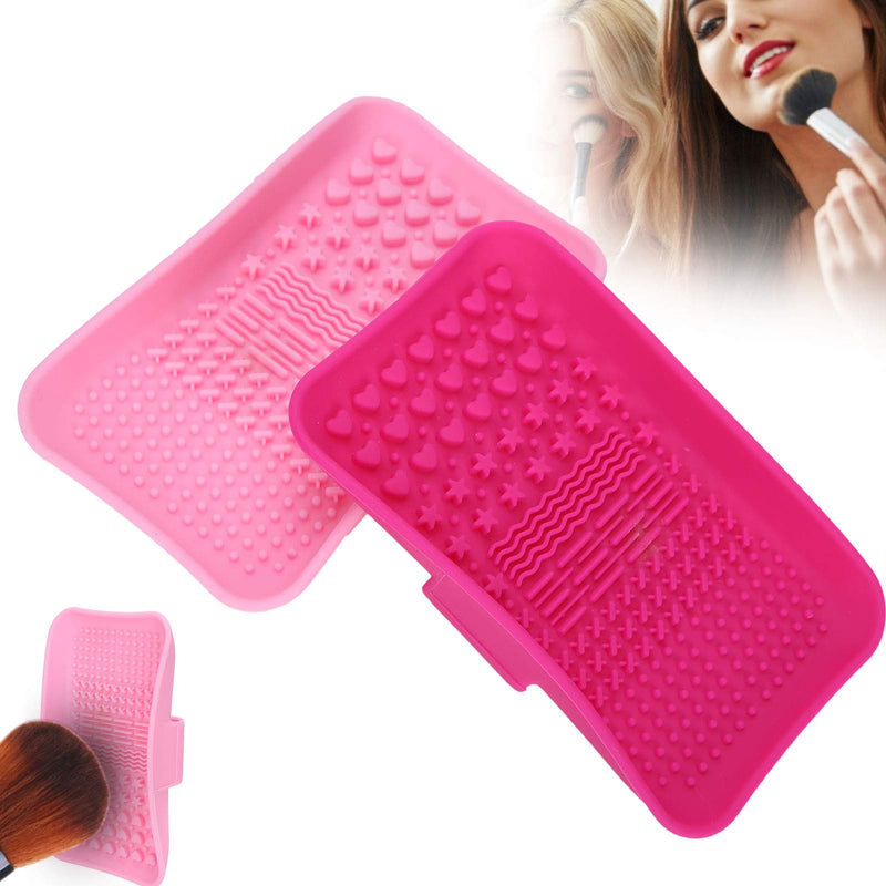 [Australia] - 2 pieces silicone brush cleaner, cleaning mat, make up brush cleaning pads, mats cosmetic make up brush cleaner washing tool 