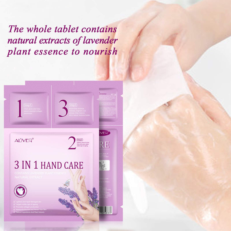 [Australia] - 3 Pairs Lavender 3 In 1 Hands Moisturizing Gloves, Hand Care Mask, Repair Rough Remove Dead Skin, for Dry, Aging, Cracked Hands 