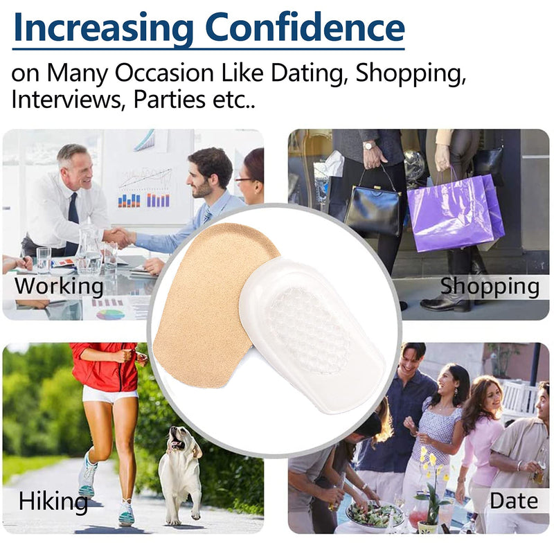 [Australia] - Heel Lifts, 1/2 Inch Shoe Lift, Gel Heel Raisers for Leg Length Discrepancies, Large Height Increase Insole for Men or Women, Shoe Inserts Comfort Half Foot Pads for Heel Pain - 1 Pair Large Size 