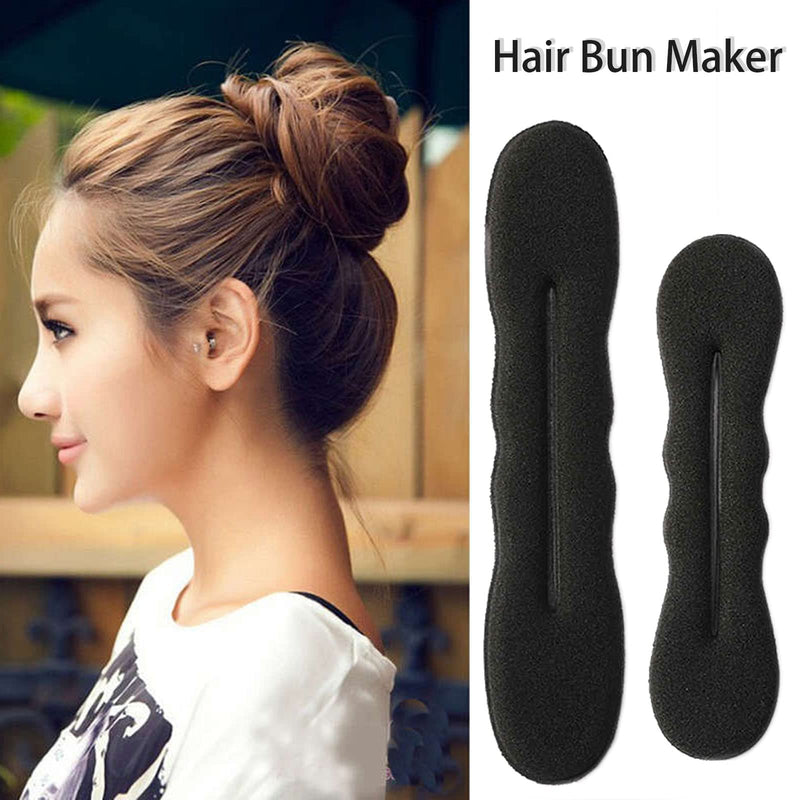 [Australia] - Hair Bun Maker, Lazy Hairpin Tool Bun Shapers Foam Sponge Buns Shaper Accessories, Topsy Tail Hair Tool for Ballet Buns French Twist Waves (2 Large and 2 Small) 