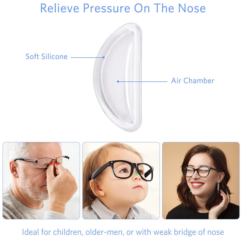 [Australia] - Air Bag Nosepads Adhesive Eyeglass Nose Pads Anti-Slip Nose Pads Comfortable Air Chamber Nose Pads 3.5 mm/ 0.4 inch Thickness for Full Frame Eyeglasses Sunglasses (24 Pairs) 24 
