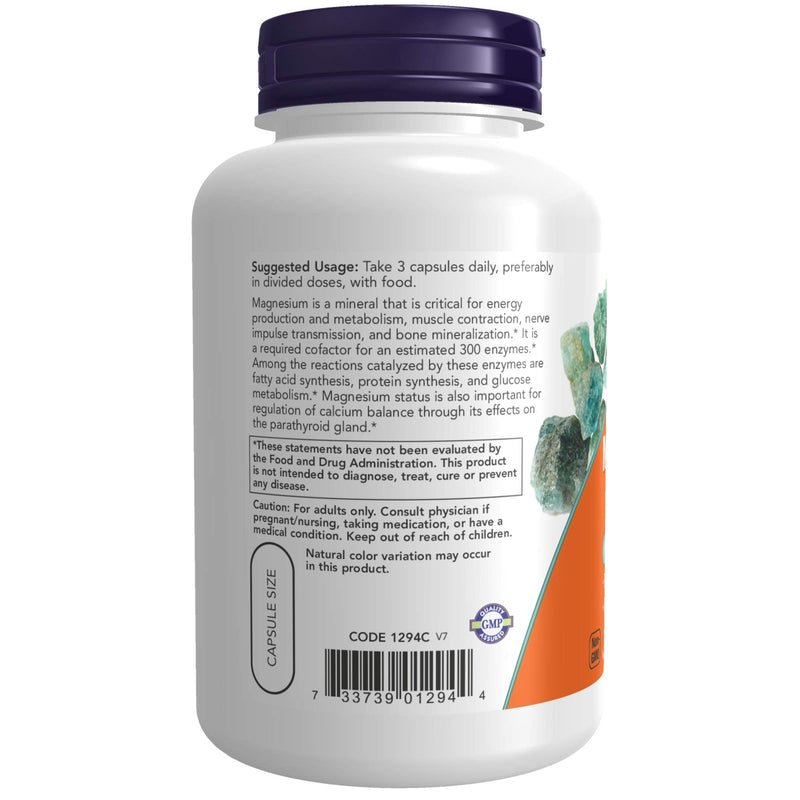 [Australia] - NOW Supplements, Magnesium Citrate, Enzyme Function*, Nervous System Support*, 120 Veg Capsules 120 Count (Pack of 1) 