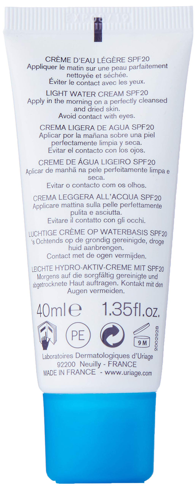 [Australia] - Uriage Eau Thermale Light Water Cream 40ml SPF 20 