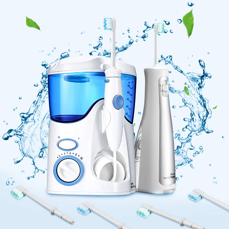 [Australia] - 10 Pieces Replacement Tips Compatible with Waterpik Water Flosser WP-100, WP-100W, WP-260 and More, Includes Classic Jet Tips, Brush Tips and Pocket Tips 