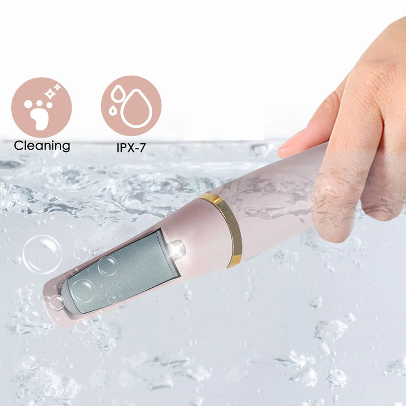 [Australia] - Foot File,Dongxw Electric Foot Callus Remover USB Rechargeable Waterproof Hard Skin Remover Foot with 2 Rollers LED Light,8 in 1 Foot Scraper Foot Care Gift Kit for Cracked Heels Calluses Dead Skin 