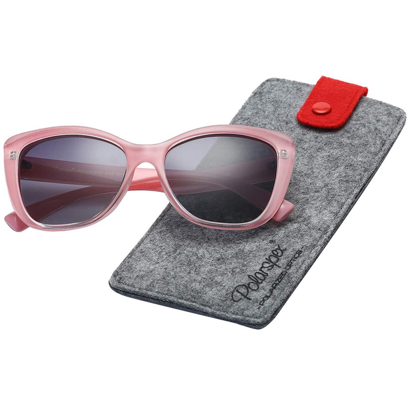 [Australia] - Polarspex Polarized Woman's Classic Jackie-O Cat Eye Retro Fashion Sunglasses Princess Pink | Polarized Gradient Smoke 