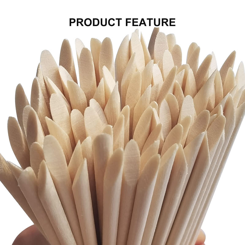 [Australia] - Sticks for Nails, Orange Wood Nail Sticks Double Sided Multi Functional Cuticle Pusher Remover Manicure Pedicure Tool (100PCS) 