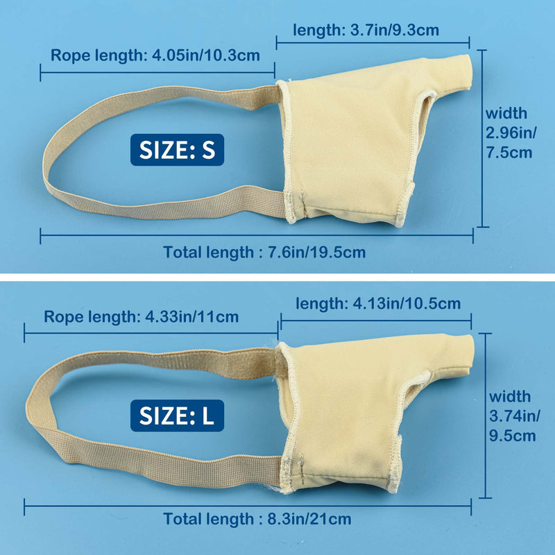 [Australia] - DYKOOK Tailors Bunion Corrector 1Pair Bunionette Sleeves Built-in Gel Pads Silicone Cover Guard with Non-Slip Strap to Relief Bunion Pinky Toe Pain, Straighten Bunionette,Overlapping Toe (Large) Beige L 