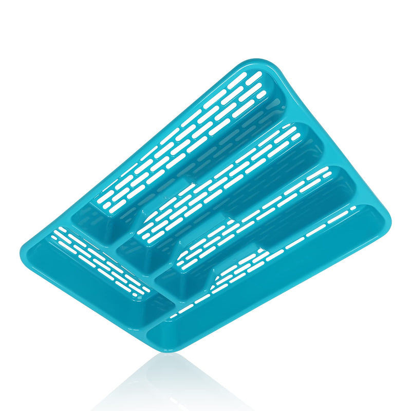 [Australia] - PLASTIFIC Large CUTLERY TRAY Flatware Organiser Strong Plastic Drawer Sliding Tidy (33 x 24 x 4.3, Turquoise) 33 x 24 x 4.3 