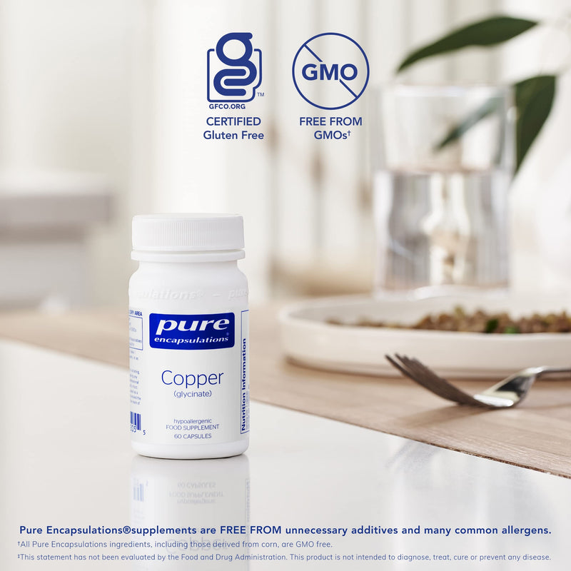 [Australia] - Pure Encapsulations - Copper (glycinate) - Support for Normal Function of The Immune System - 60 Capsules 