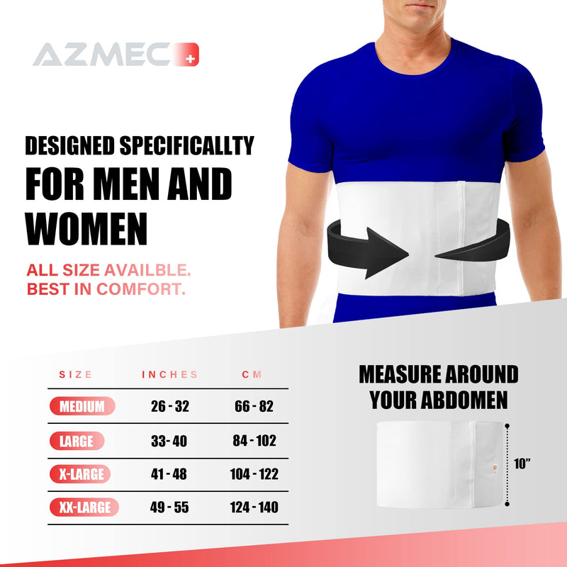[Australia] - AZMEC XL Abdominal Binder for Lower Waist and Back Support, Abdominal Binder Post-surgery, Lower Waist Belt, Stomach Compression for Women and Men (Fits 41- 48 inches) X-Large 