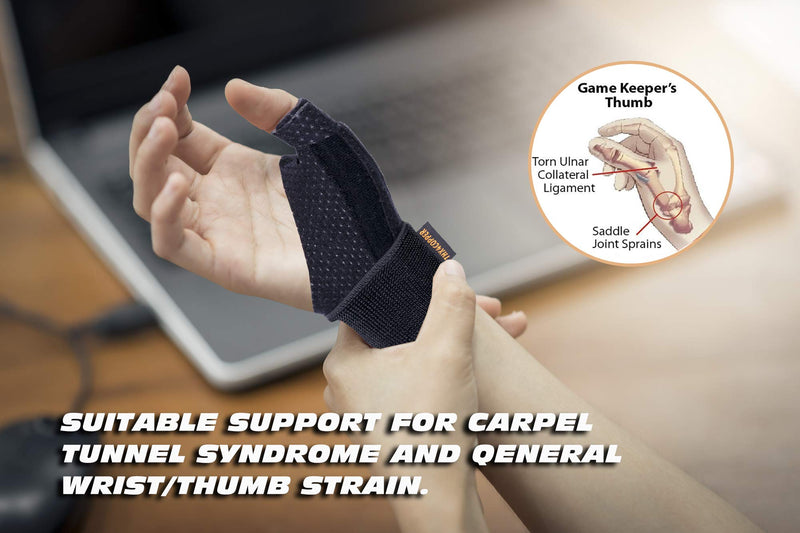 [Australia] - THX4COPPER Reversible Thumb Wrist Stabilizer Compression Splint for BlackBerry Thumb, Trigger Finger, Hand Pain Relief, Arthritis, Tendonitis, Sprain, Carpal Tunnel, Durable, Comfortable,Breathable Small/Medium 
