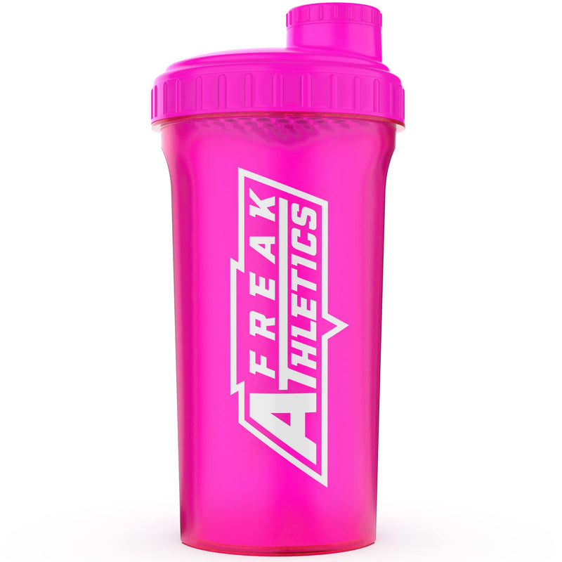 [Australia] - Protein Shaker Bottle 700ml Premium BPA Free shaker Bottle by Freak Athletics (Pink Transparent / Pink Lid) Pink Transparent / Pink Lid 