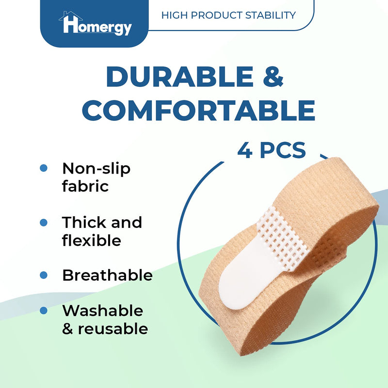 [Australia] - Hammer Toe Straightener Corrector Splint - 4 Broken Toe Wraps, Brace Orthopedic Separator, Cushioned Bandages, Heal Wrap Toe Straighteners for Crooked Toes, Align Hallux Valgus (Beige) 