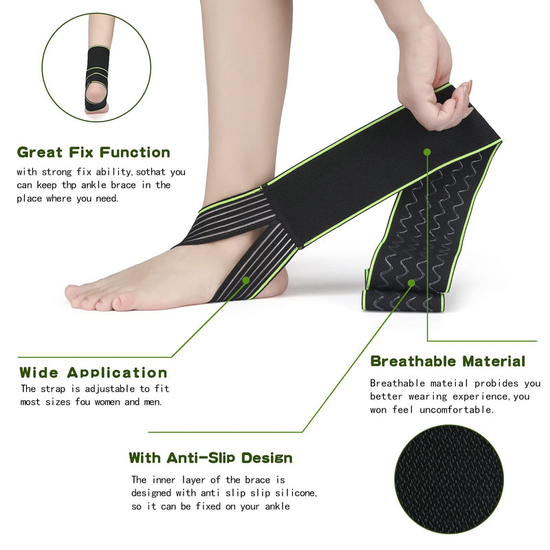 [Australia] - Ankle Support,Ankle Brace for Men and Women, Adjustable Ankle Compression Brace for Plantar fasciitis, arthritis sprains, muscle fatigue or joint pain, heel spurs, foot swelling,Suitable for Sports 1 Green 