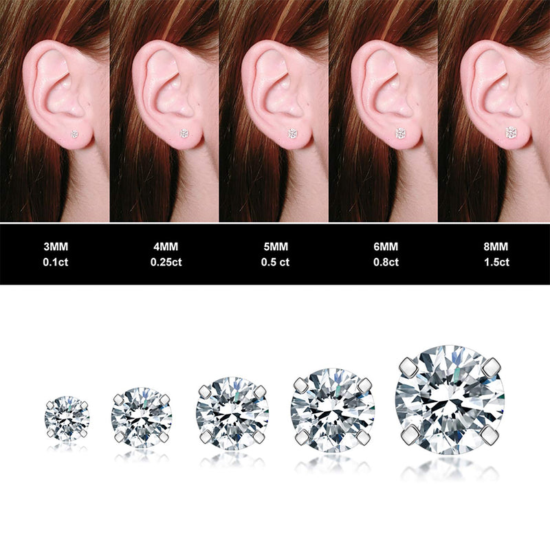 [Australia] - Cubic Zirconia Hypoallergenic Stud Earrings for Women Men Girls Statement Cartilage Fashion Surgical Steel Helix Earrings 5 Pairs A：Steel color（5 Pairs） 