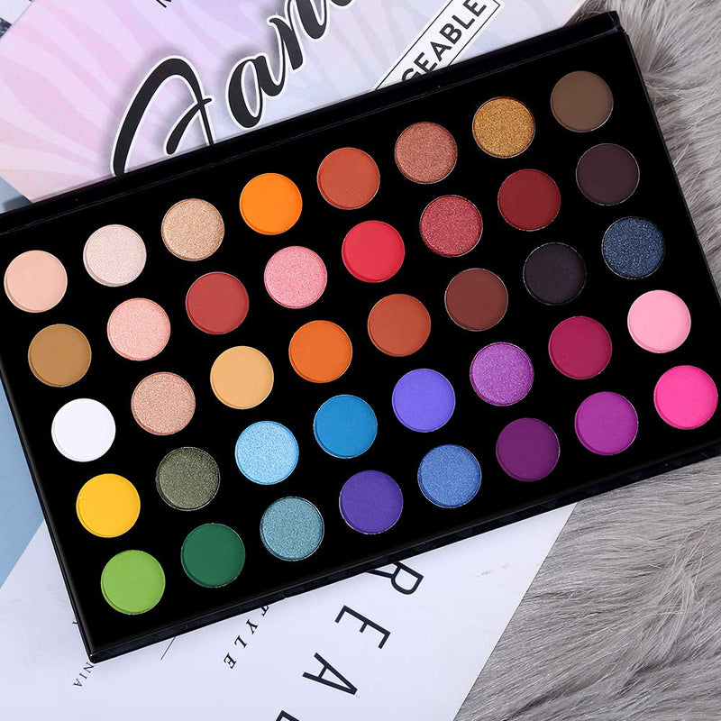 [Australia] - 40 Colors High Pigmented Shimmer Matte Eyeshadow Makeup Palette Set Full Spectrum Artist Waterproof Creamy Blendable Eye Shadow Cosmetics Kit (1 Set) 01+02 