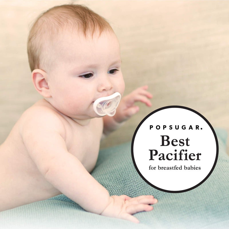 [Australia] - Nanobebe Baby Soothers 0-3 Month - Orthodontic, Curves Comfortably with Face Contour, Award Winning for Breastfeeding Babies, 100% Silicone - BPA Free. Perfect Baby Gift 2pk,Grey 0-3 Months Grey 