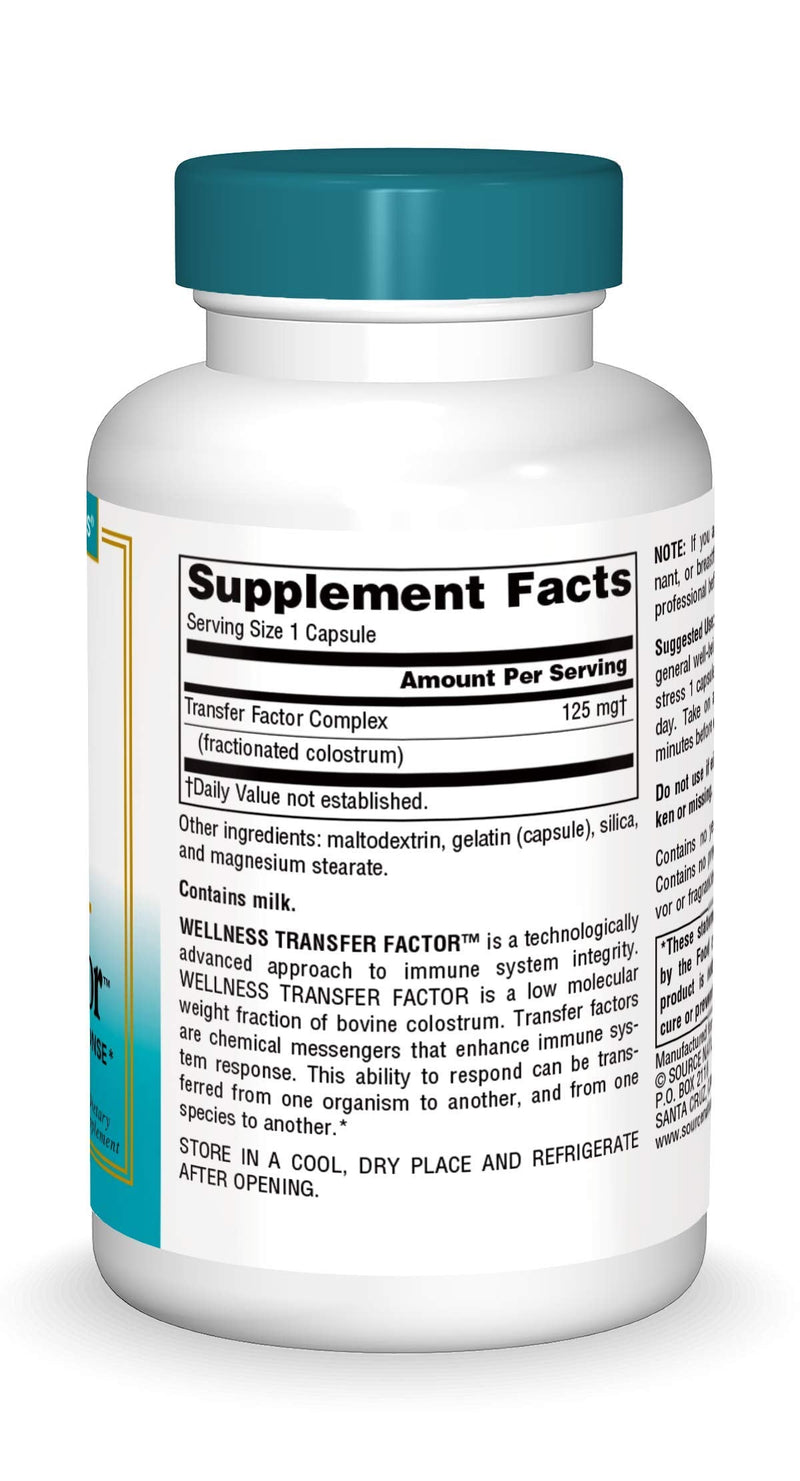 [Australia] - Source Naturals Wellness Transfer Factor 125mg, 60 Capsules 60 Count (Pack of 1) 