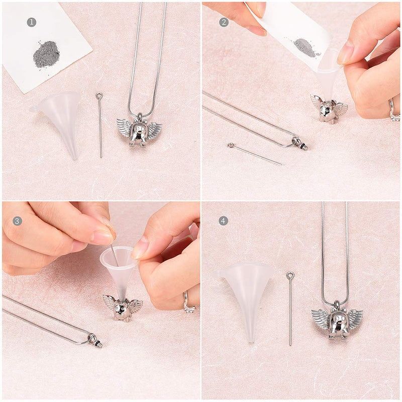 [Australia] - Minicremation Cremation Jewelry Urn Necklace for Ashes, Flying Pig Memorial Pendant Made of 316L Stainless Steel, Keepsakes Locket Four Colors Can be Choose. Silvery 