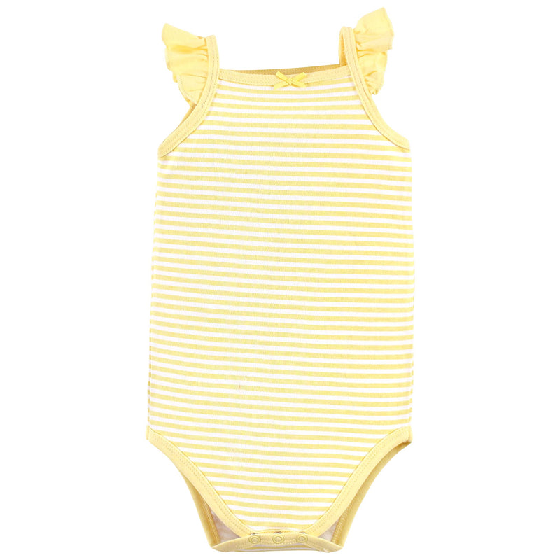 [Australia] - Hudson Baby Unisex Baby Cotton Sleeveless Bodysuits 0-3 Months Navy Lemon 