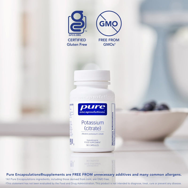 [Australia] - Pure Encapsulations - Potassium (Citrate) - Essential Mineral for Vascular Function and Overall Health - 90 Capsules 