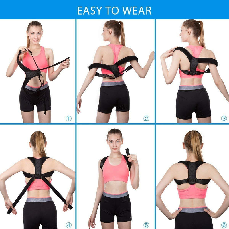 [Australia] - Spinegear Posture Corrector for Men and Women Adjustable Support Upper Back Brace Straightener Spine Alignment Pain Relief Suitable for Size M - L 