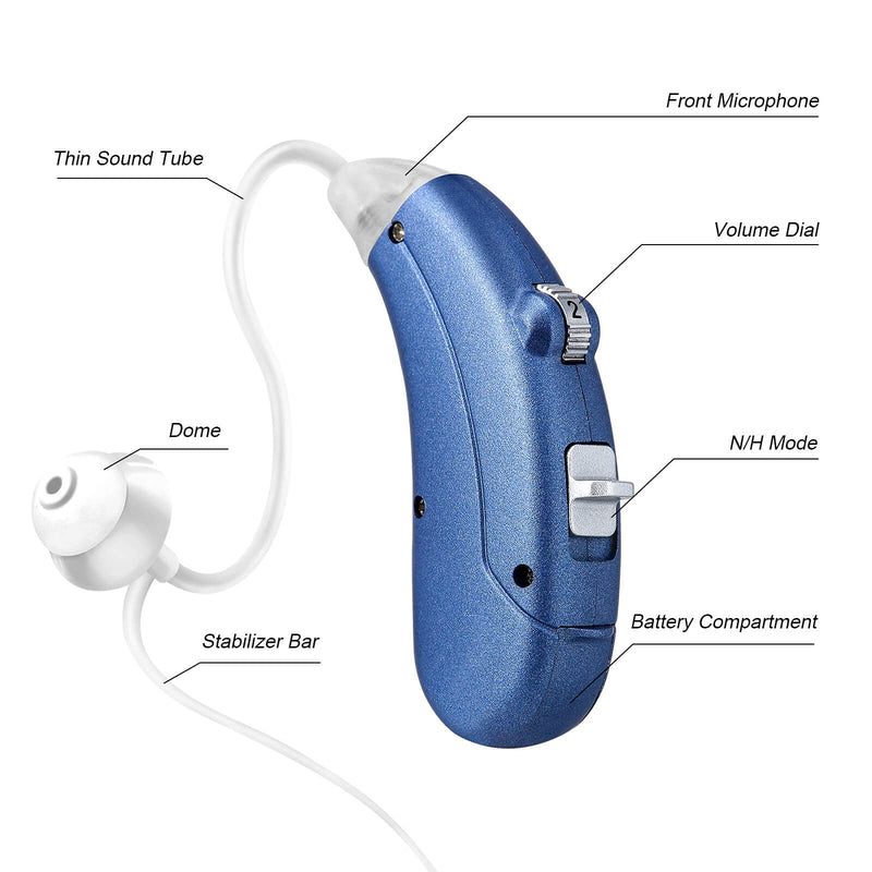 [Australia] - Hearing Amplifier for Seniors Adults Noise-Cancelling - Miracle Ear Digital Personal Sound Amplifier Devices with Volume Control As Seen On TV Hearing Aid Cleaning Tools Included (Fit Either Ear) Left pre-Assembled 