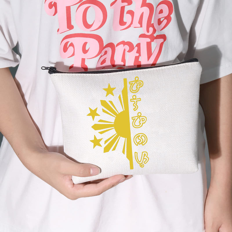 [Australia] - LEVLO Philippines Sun and Stars Cosmetic Make Up Bag Philippine Pride Gift Philippines Sun and Stars Makeup Zipper Pouch Bag For Filipino, Philippines Sun Stars, 