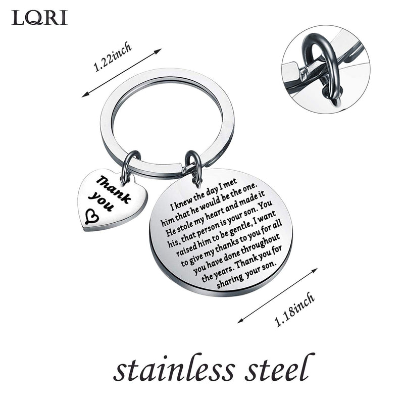 [Australia] - LQRI Mother of The Groom Gifts Mother-in-Law Keychain I Knew The Day I Met Him That He Would Be The One Keychain Wedding Gift Jewelry Mother in Law Gift sliv 