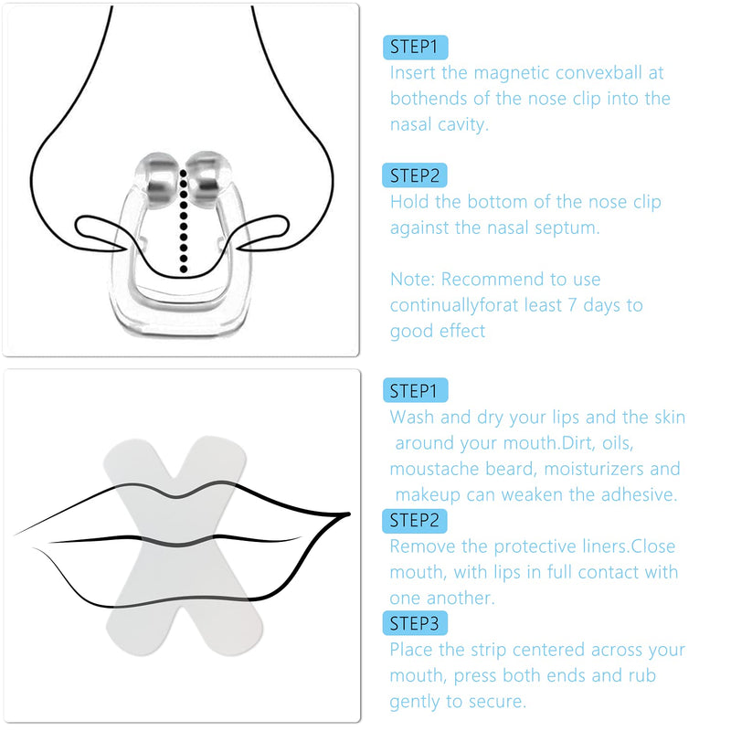 [Australia] - Upgraded Snore Stopper for Snoring Solution, (4 Nose Clips & Sleep Strips 120Pcs) Nose Breathing, Improved Nighttime Sleeping and Instant Snoring Relief & Comfortable, More New Choices 