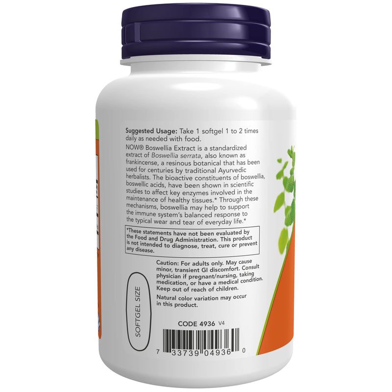 [Australia] - NOW Supplements, Boswellia Extract 500 mg in MCT Oil Base, Balanced Immune Response*, 90 Softgels 