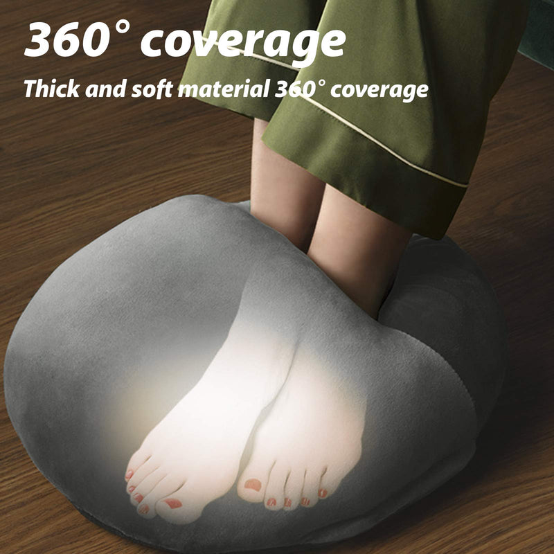 [Australia] - USB Heated Feet Warmers for Men Women USB Charging Foot Cushion Soft Plush Heating Pad Office Winter Foot Warming Boots Slippers Night Sleep Electric Foot Warmers Grey 