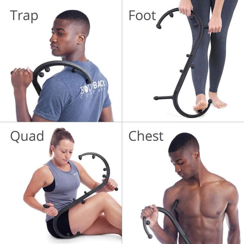 [Australia] - Body Back Buddy Classic - Trigger Point Massage Tool, Neck and Back Massager Handheld, Manual Self Massager, Massage Cane, Muscle Knot Remover with Instructions (Black Marbled) Black Marbled Single 