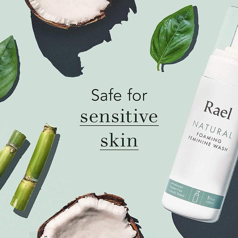 [Australia] - Rael Natural Feminine Cleansing Wash & Flushable Feminine Wipes Bundle - pH-Balanced, Artificial Fragrances Free, All Skin Types (Total 10 Oz, 20 Count) 