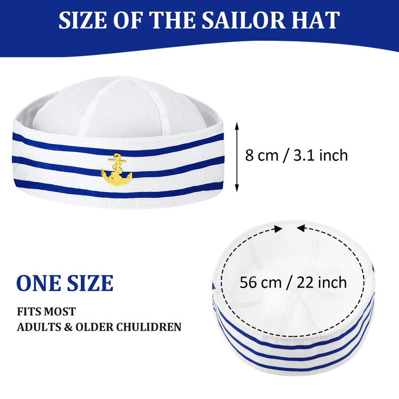 [Australia] - Sailor Hat and Scarf Set for Women Fancy Navy Outfit Blue with White Sail Hat Navy Sailor Hat, Navy and White Scarf for Costume Accessory, Dressing Up for Party 