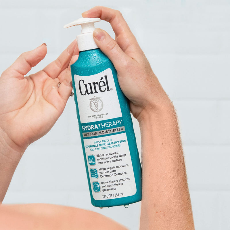 [Australia] - Curél Hydra Therapy In Shower Lotion, Wet Skin Moisturizer for Dry or Extra-dry Skin, with Advanced Ceramide Complex, for Optimal Moisture Retention, 12 Ounce 