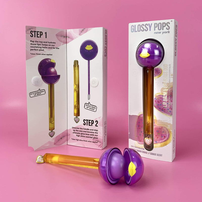 [Australia] - Glossy Pops Scented Clear Lip Balm & Clear Lip Gloss Combo | Sweet Treat Collection (Simply Sugar Cookie - Cookie Scent) Simply Sugar Cookie - Cookie Scent 