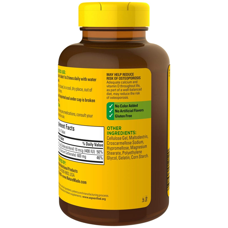 [Australia] - Nature Made Calcium 600 mg with Vitamin D3, 220 Tablets 